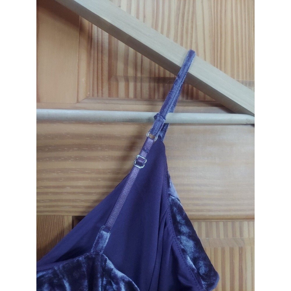 NWT Vtg Purple Crushed Velvet Knee Lined Dress Whimsy Goth Sz S Espirit Fairy - Picture 7 of 12